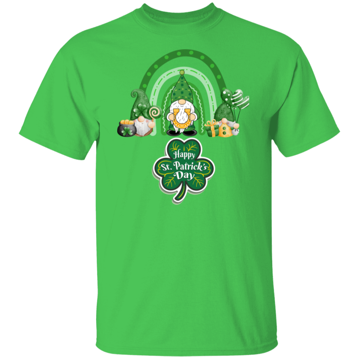 St. Patrick's Day Green Gnome Rainbow T-Shirt