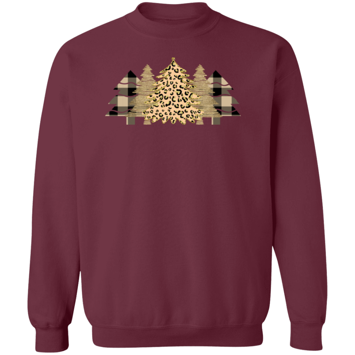 Plaid Christmas Tree Pullover Sweatshirt