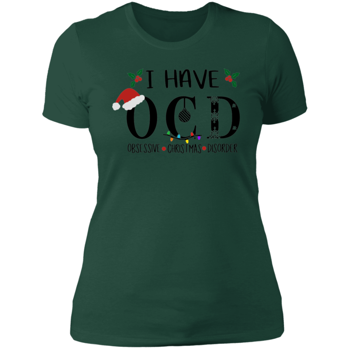 OCD Christmas Ladies' Boyfriend T-Shirt