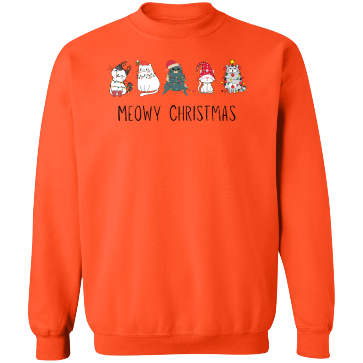 Meowy Cat Christmas Pullover Sweatshirt