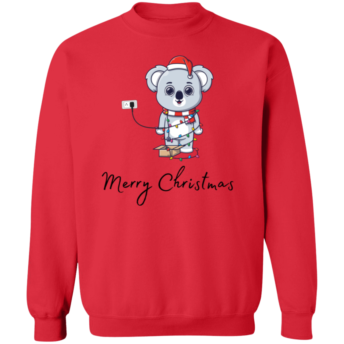 Plugged In Merry Christmas Bear Pullover Sweatshirt