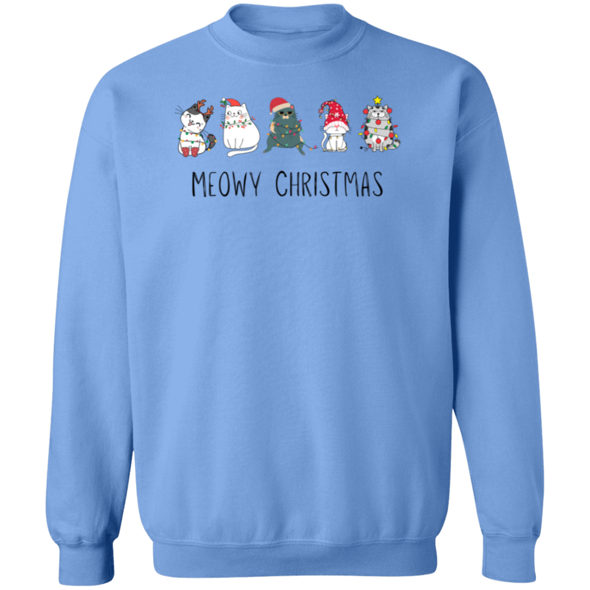 Meowy Cat Christmas Pullover Sweatshirt