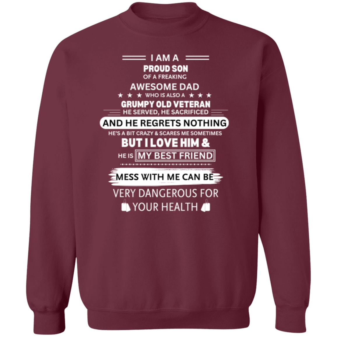 Proud Son of a Vet Pullover Sweatshirt