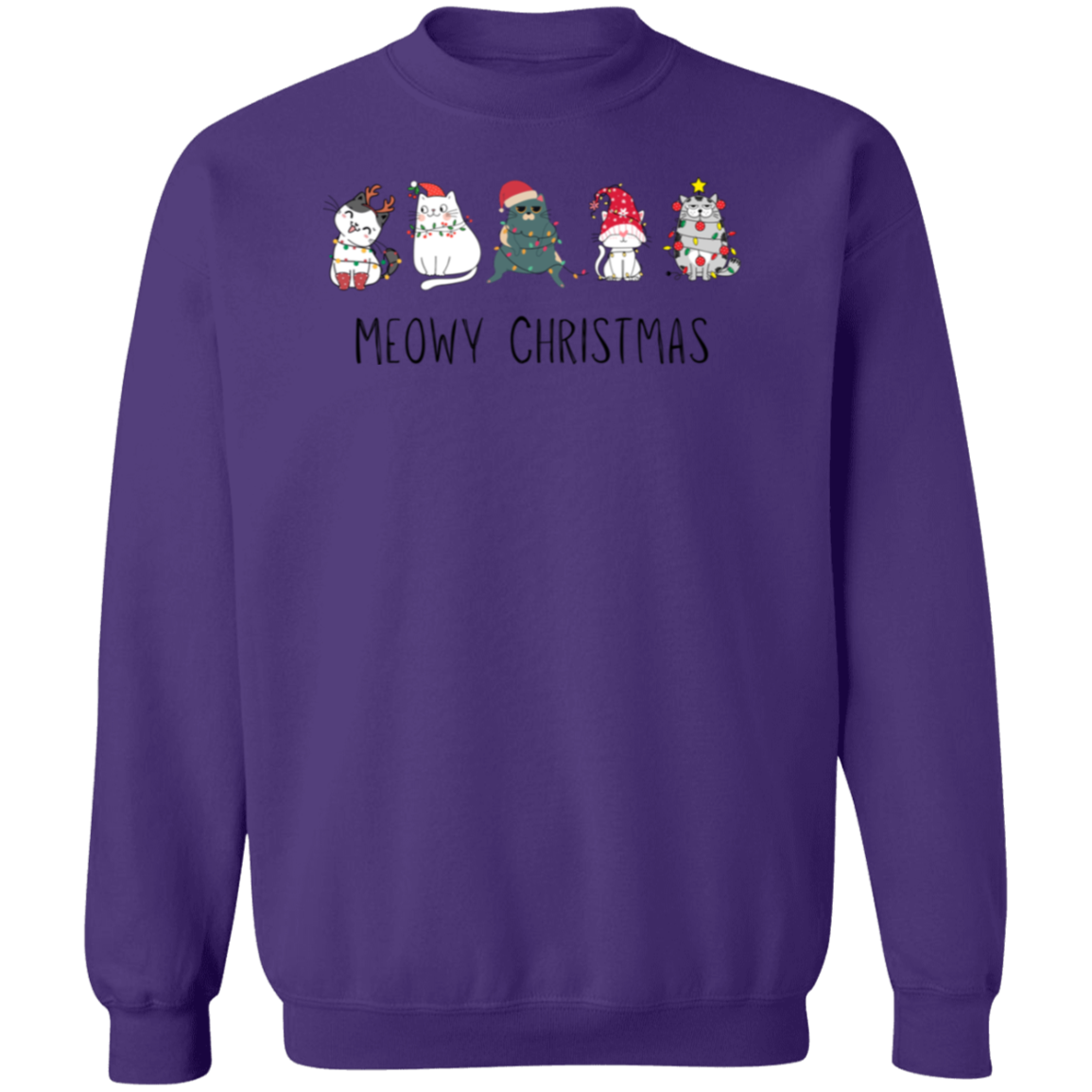 Meowy Cat Christmas Pullover Sweatshirt