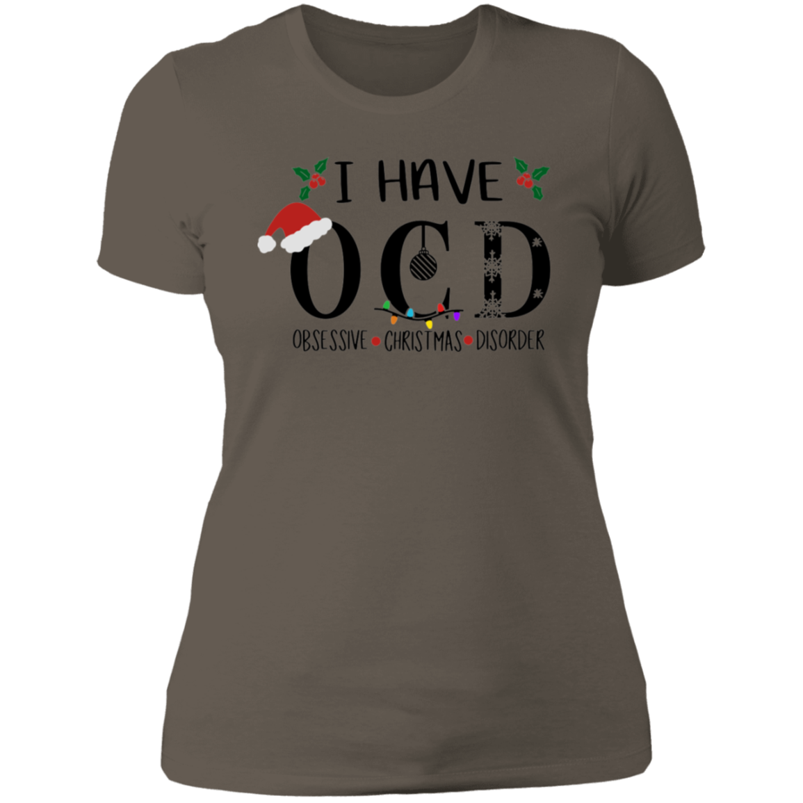 OCD Christmas Ladies' Boyfriend T-Shirt