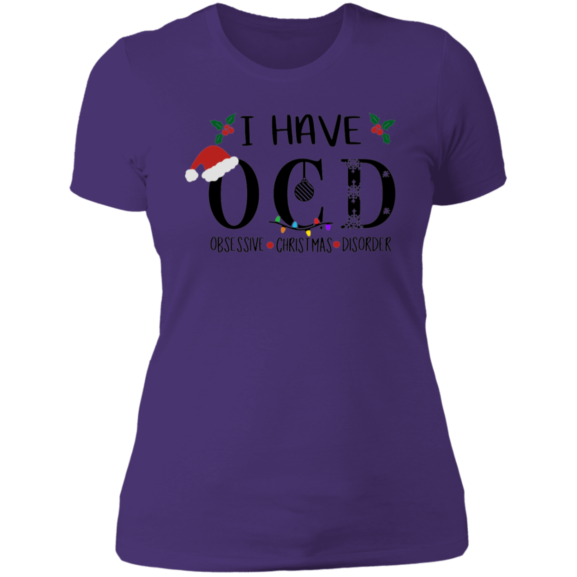 OCD Christmas Ladies' Boyfriend T-Shirt