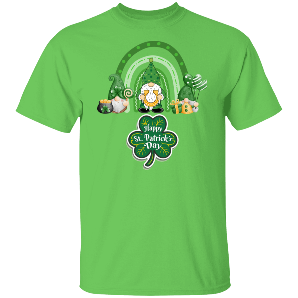 St. Patrick's Day Green Gnome Rainbow  T-Shirt