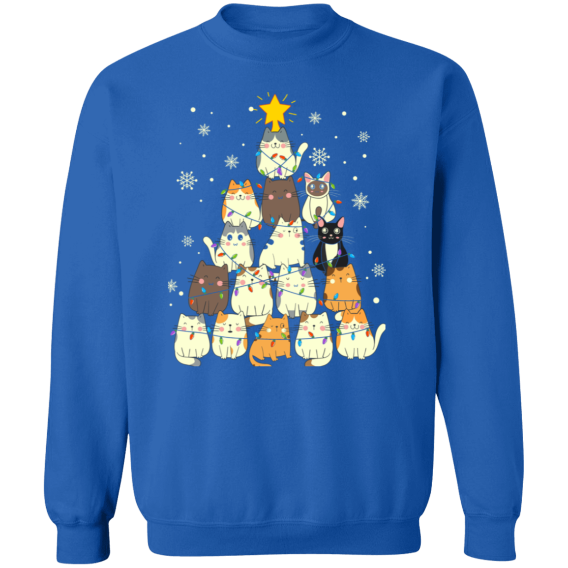 Meow Christmas Tree Pullover Sweatshirt