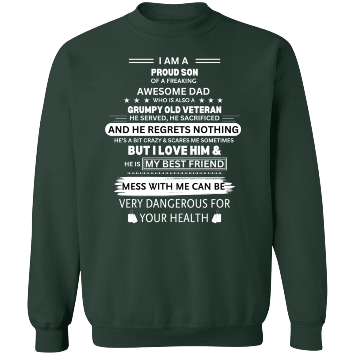 Proud Son of a Vet Pullover Sweatshirt