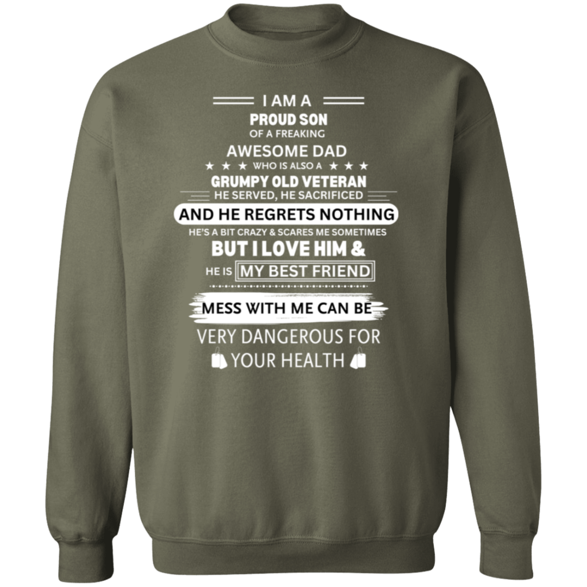 Proud Son of a Vet Pullover Sweatshirt