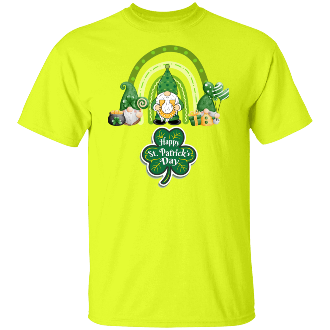 St. Patrick's Day Green Gnome Rainbow  T-Shirt