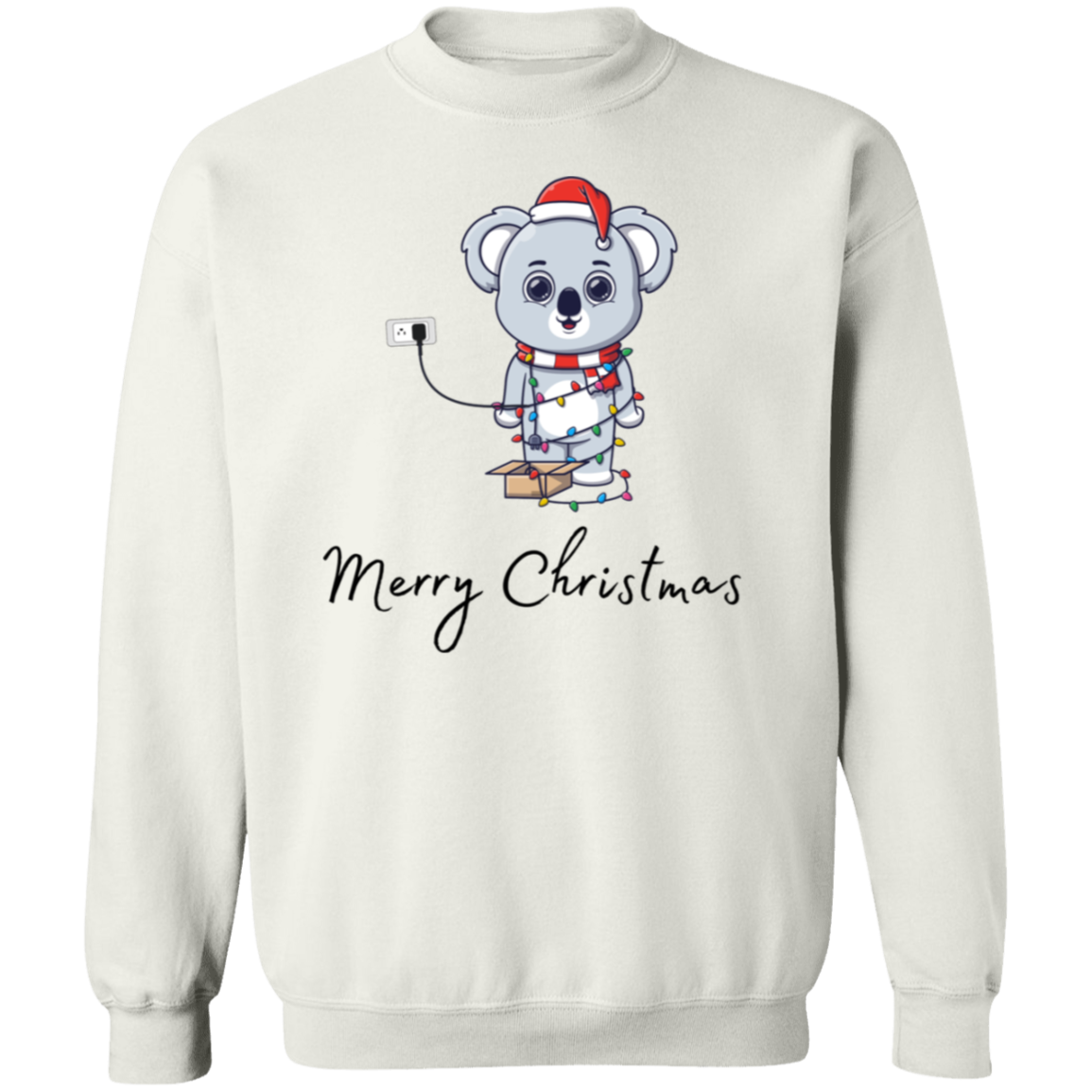 Plugged In Merry Christmas Bear Pullover Sweatshirt