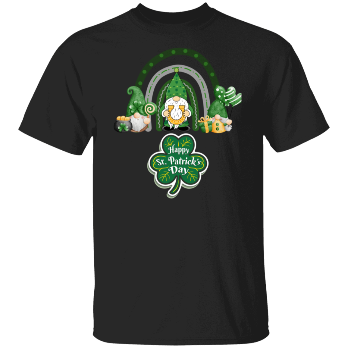 St. Patrick's Day Green Gnome Rainbow  T-Shirt