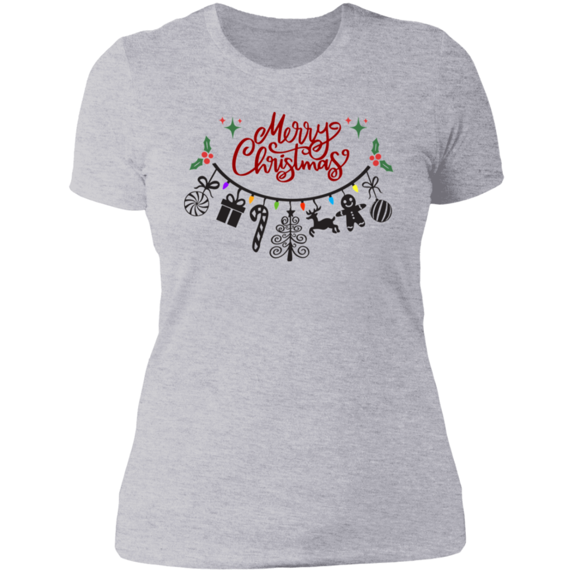 Merry Christmas Smile Ladies' Boyfriend T-Shirt