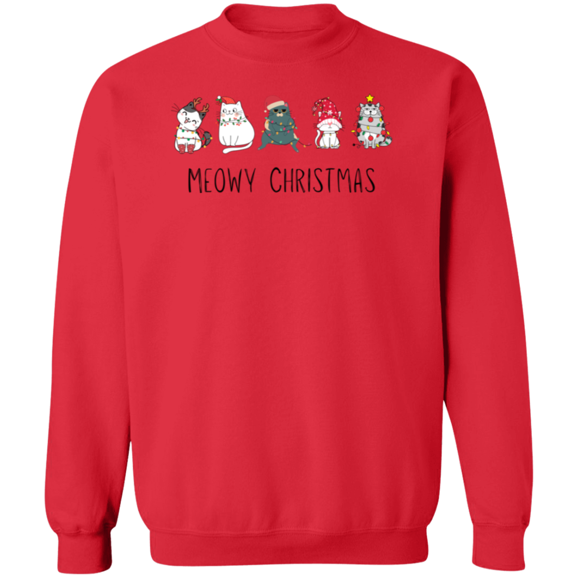 Meowy Cat Christmas Pullover Sweatshirt