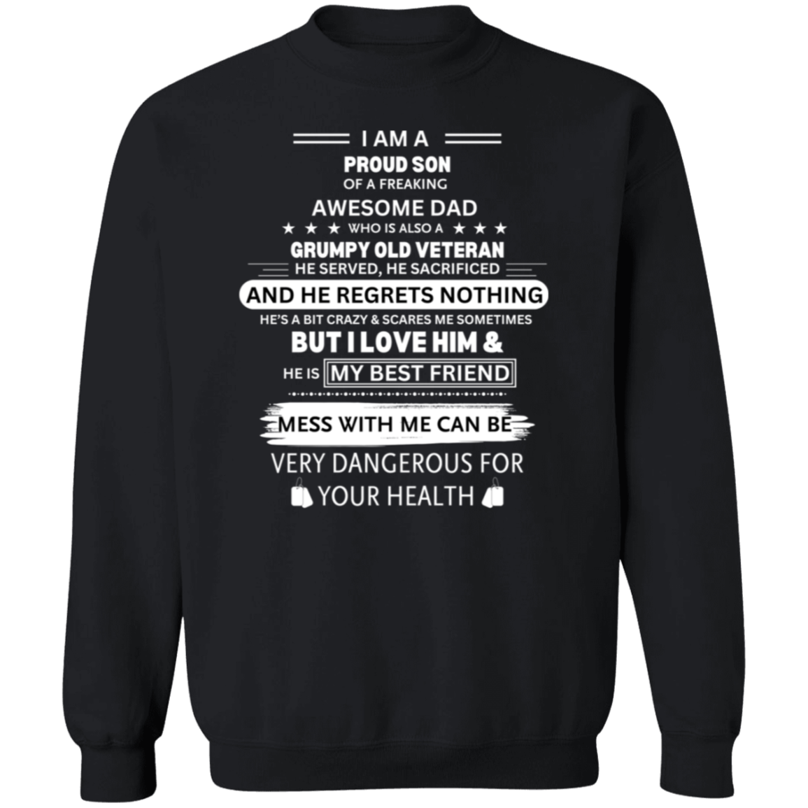 Proud Son of a Vet Pullover Sweatshirt