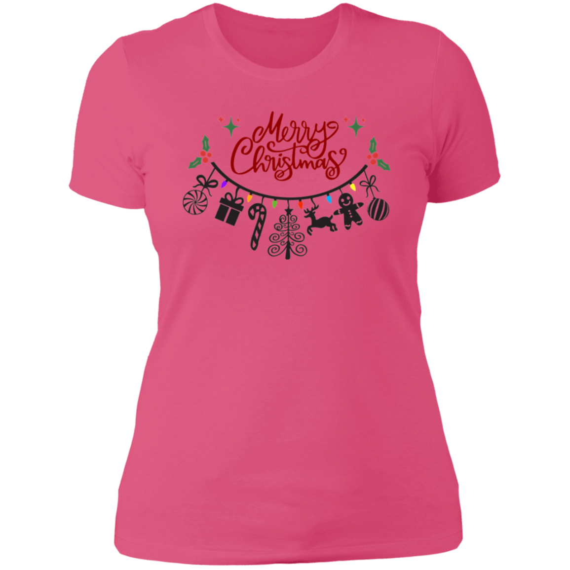 Merry Christmas Smile Ladies' Boyfriend T-Shirt