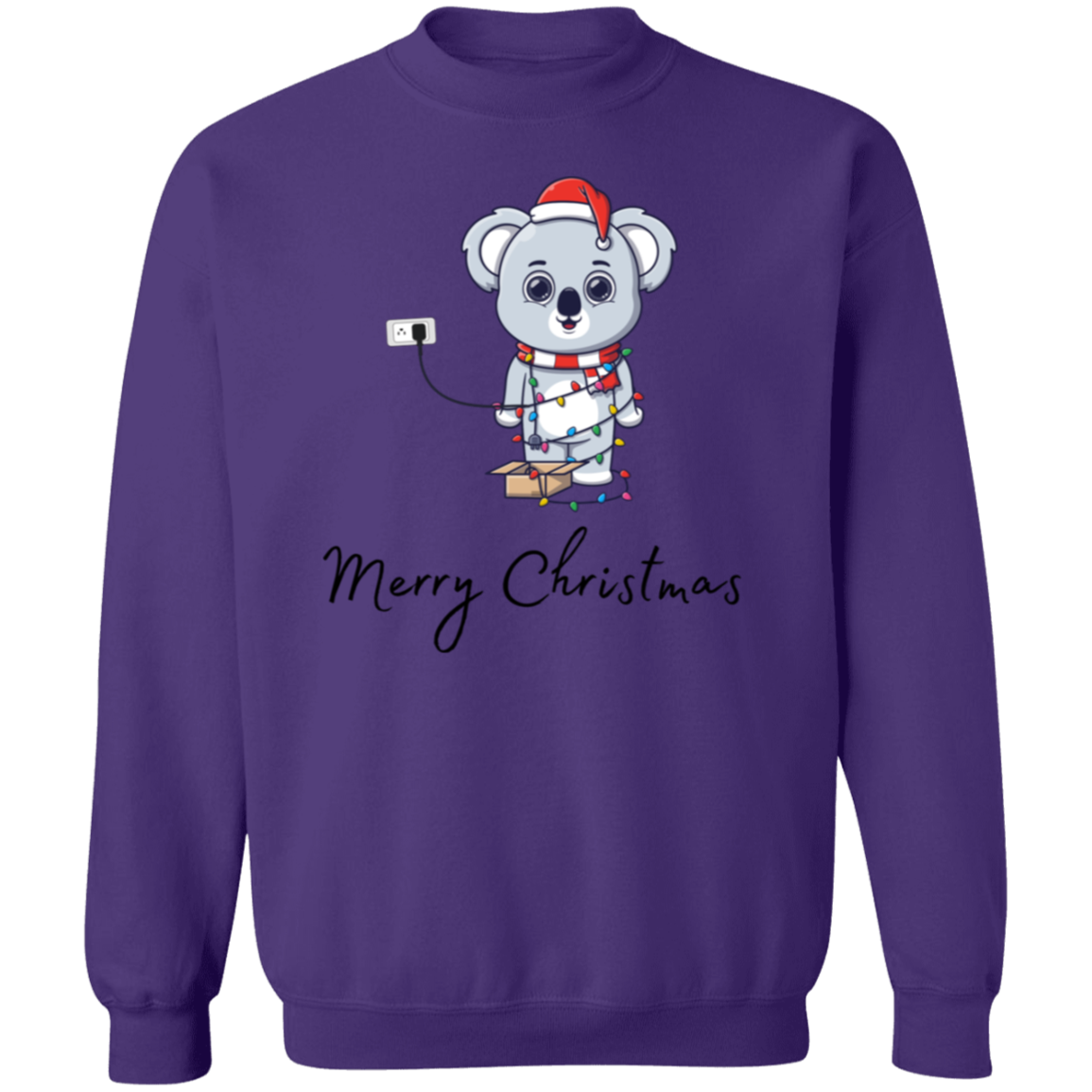 Plugged In Merry Christmas Bear Pullover Sweatshirt