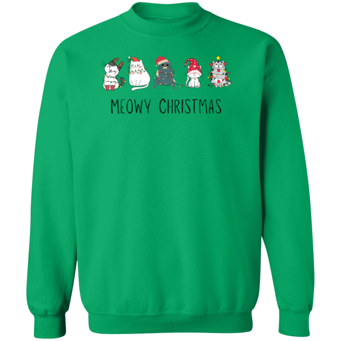 Meowy Cat Christmas Pullover Sweatshirt