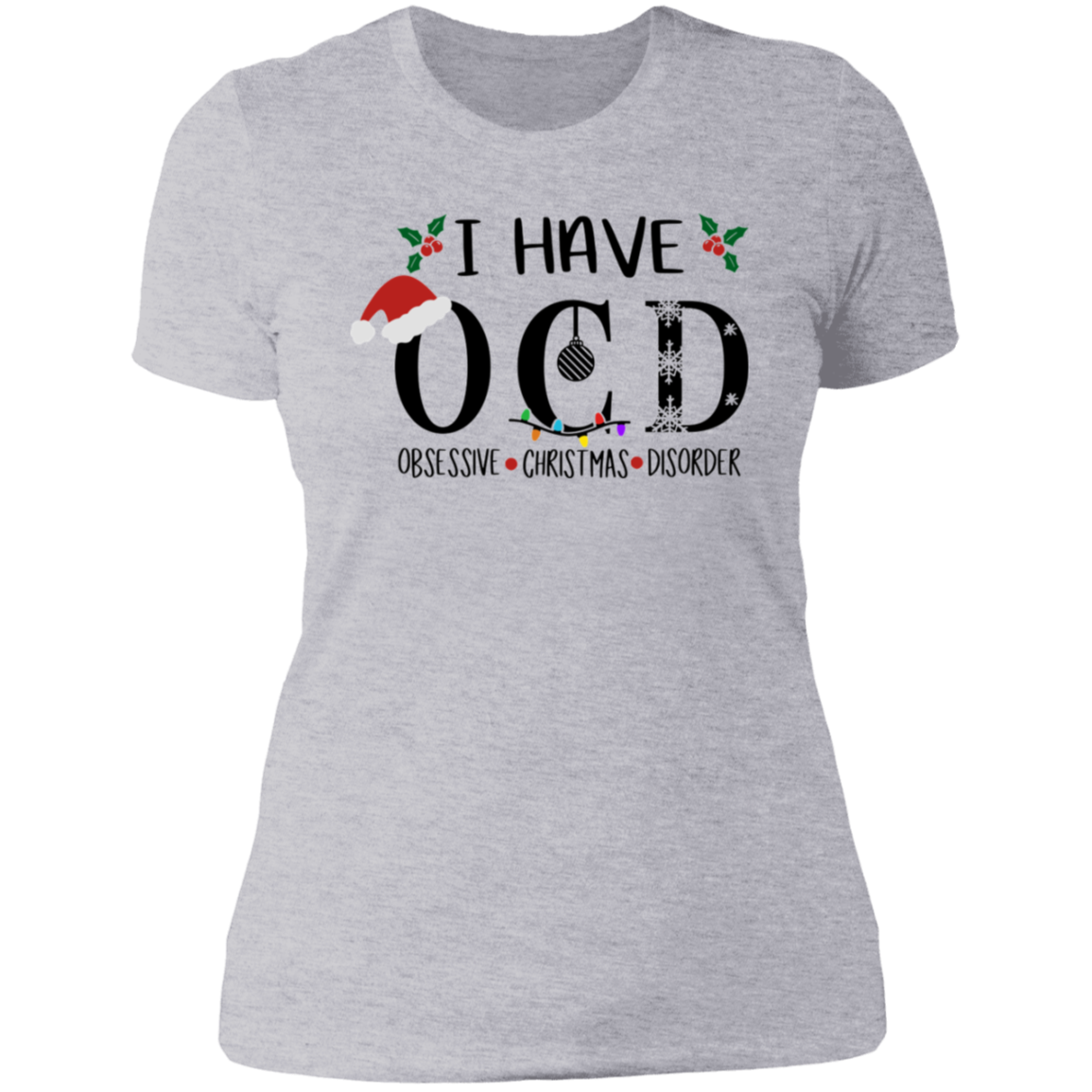 OCD Christmas Ladies' Boyfriend T-Shirt