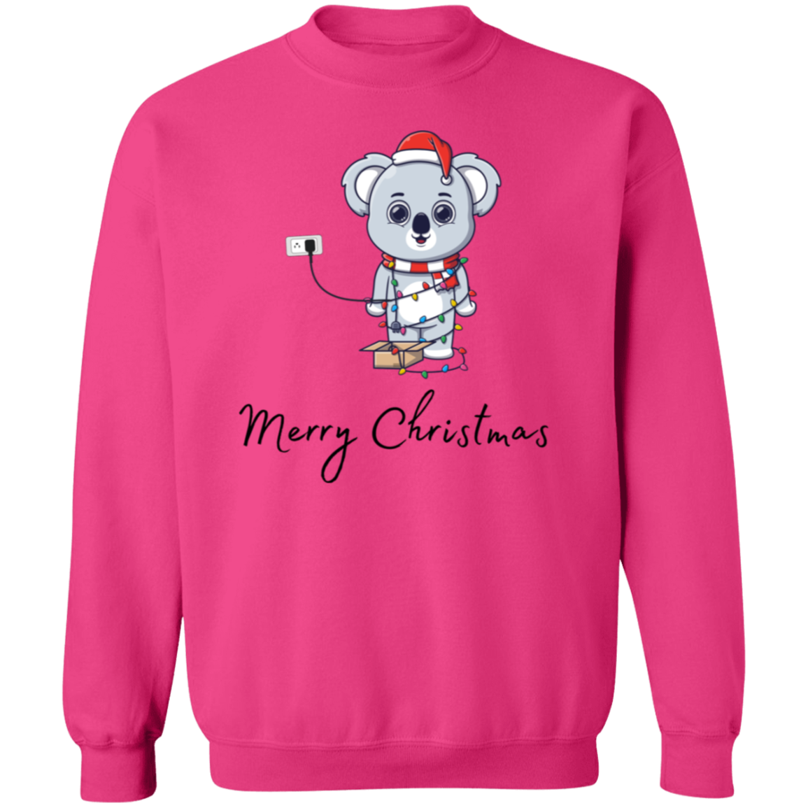 Plugged In Merry Christmas Bear Pullover Sweatshirt