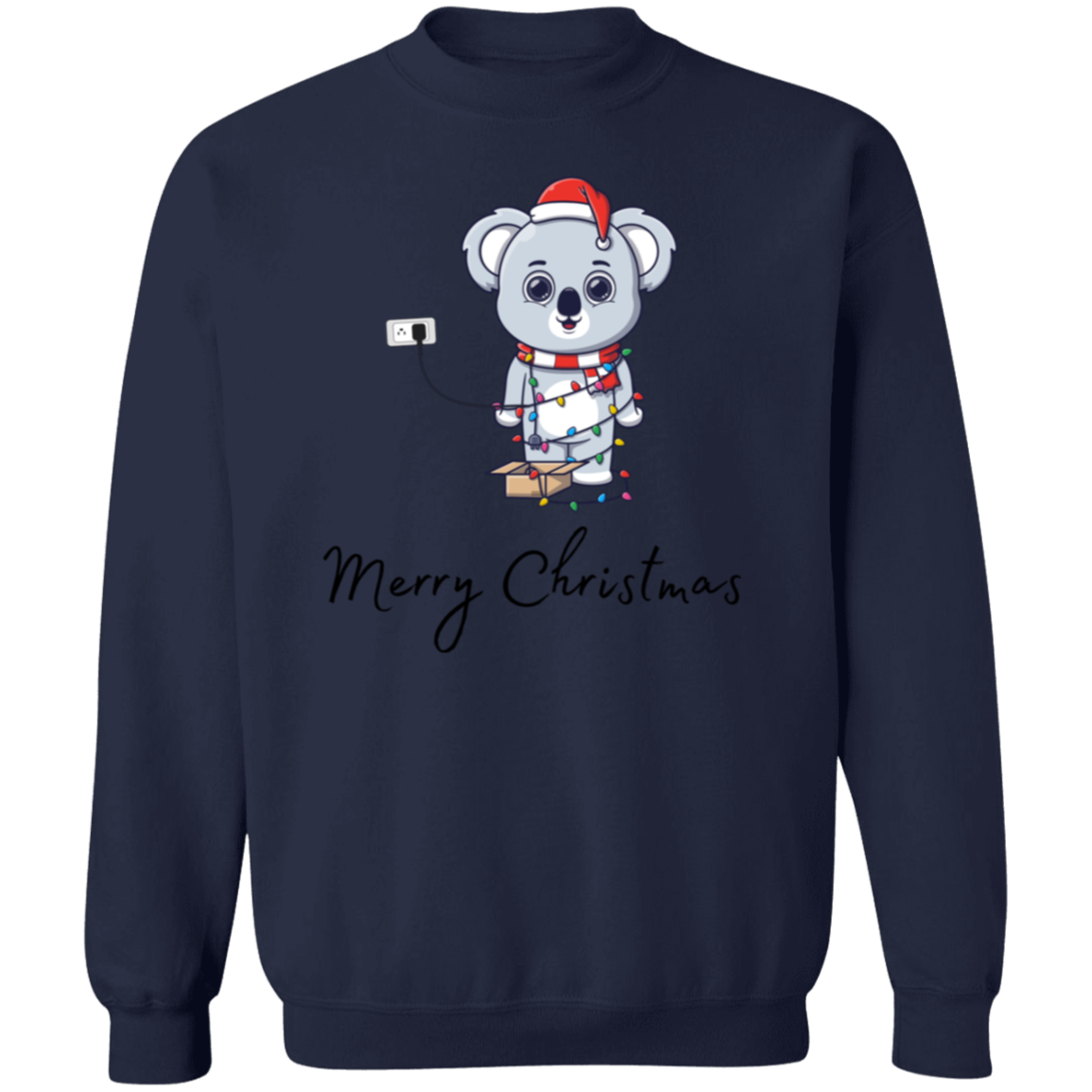 Plugged In Merry Christmas Bear Pullover Sweatshirt