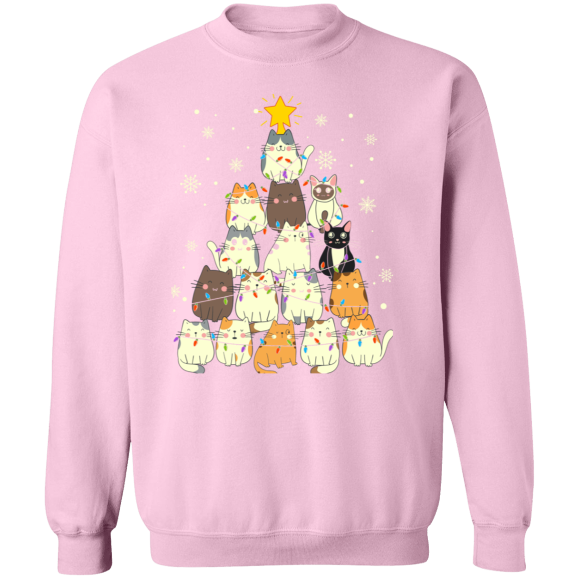 Meow Christmas Tree Pullover Sweatshirt