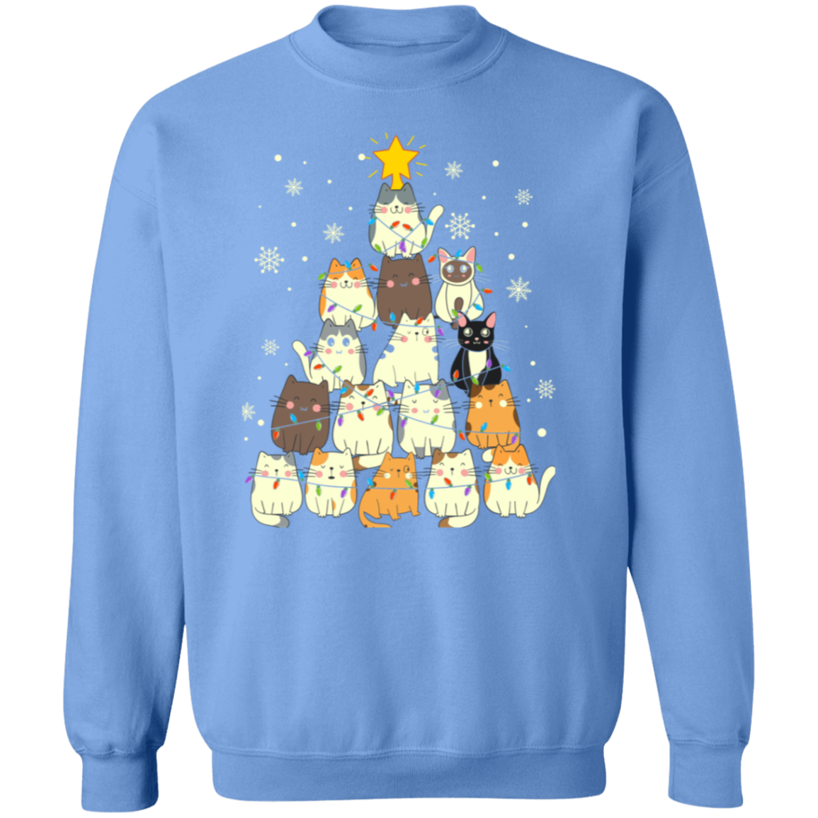 Meow Christmas Tree Pullover Sweatshirt