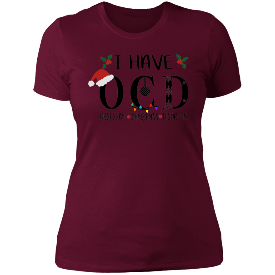 OCD Christmas Ladies' Boyfriend T-Shirt