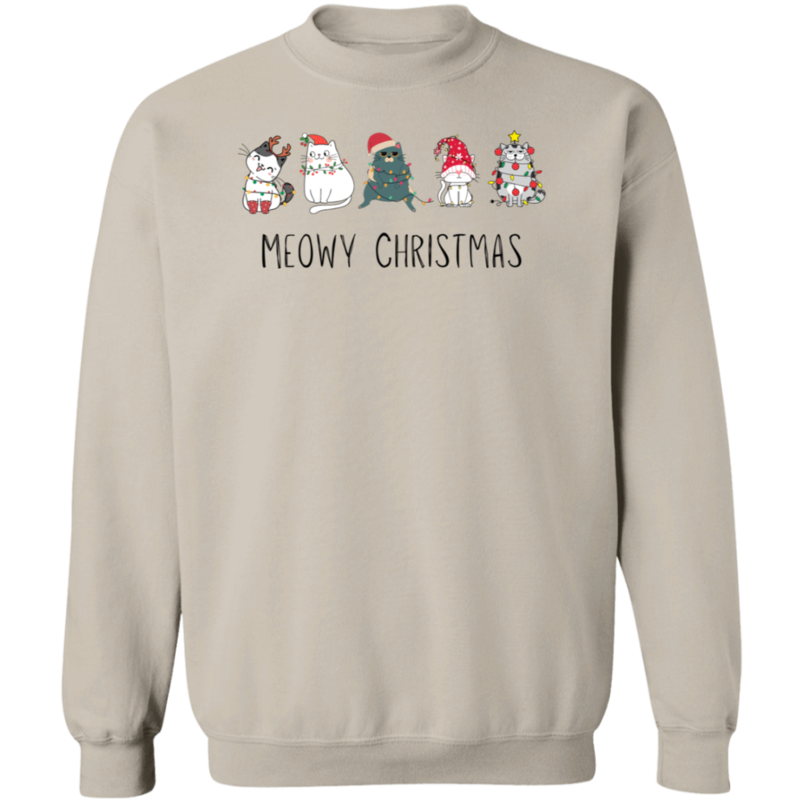 Meowy Cat Christmas Pullover Sweatshirt