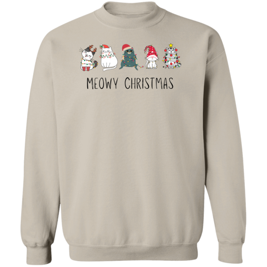 Meowy Cat Christmas Pullover Sweatshirt