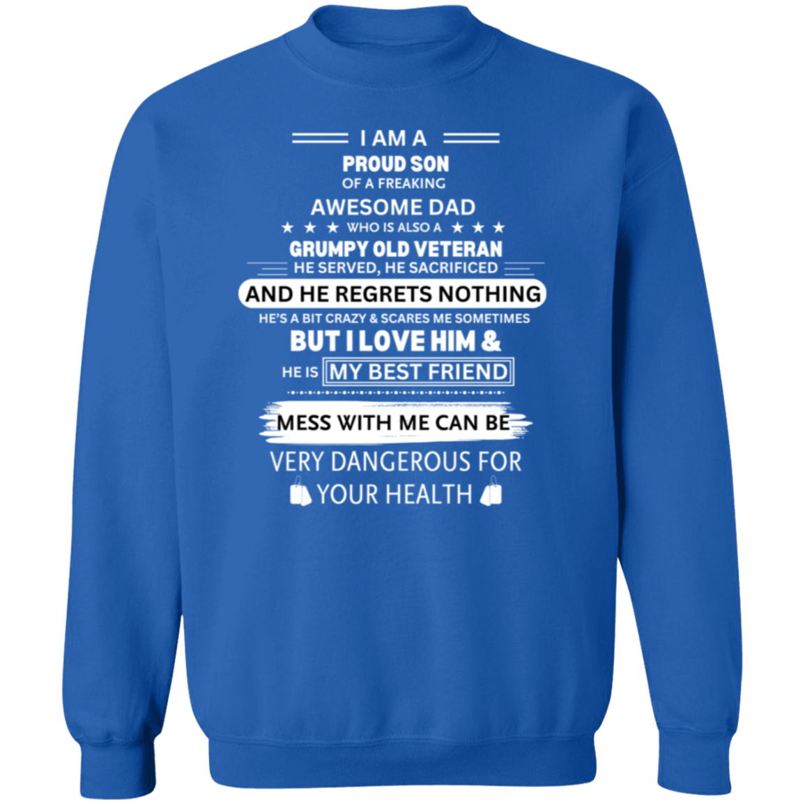 Proud Son of a Vet Pullover Sweatshirt