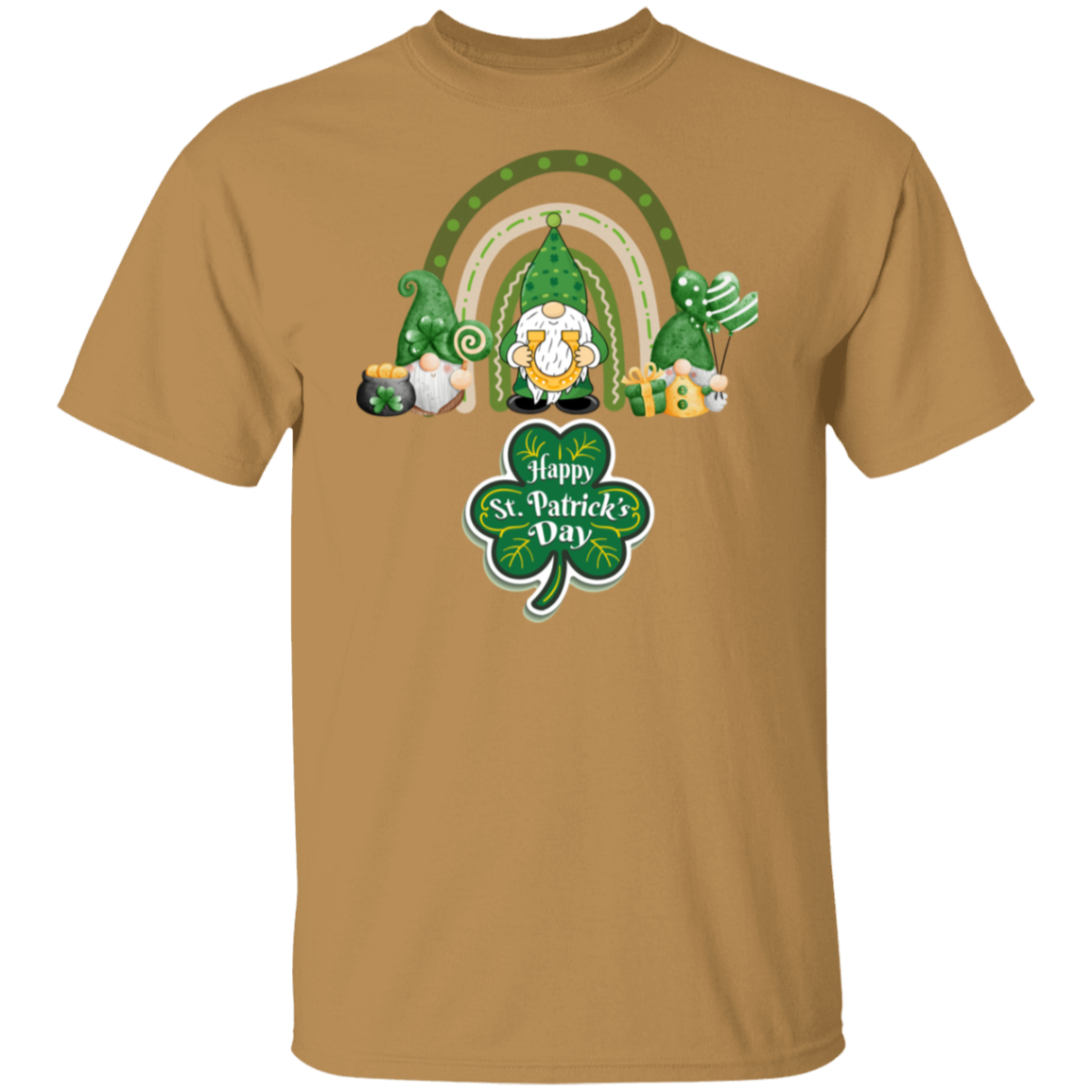 St. Patrick's Day Green Gnome Rainbow  T-Shirt