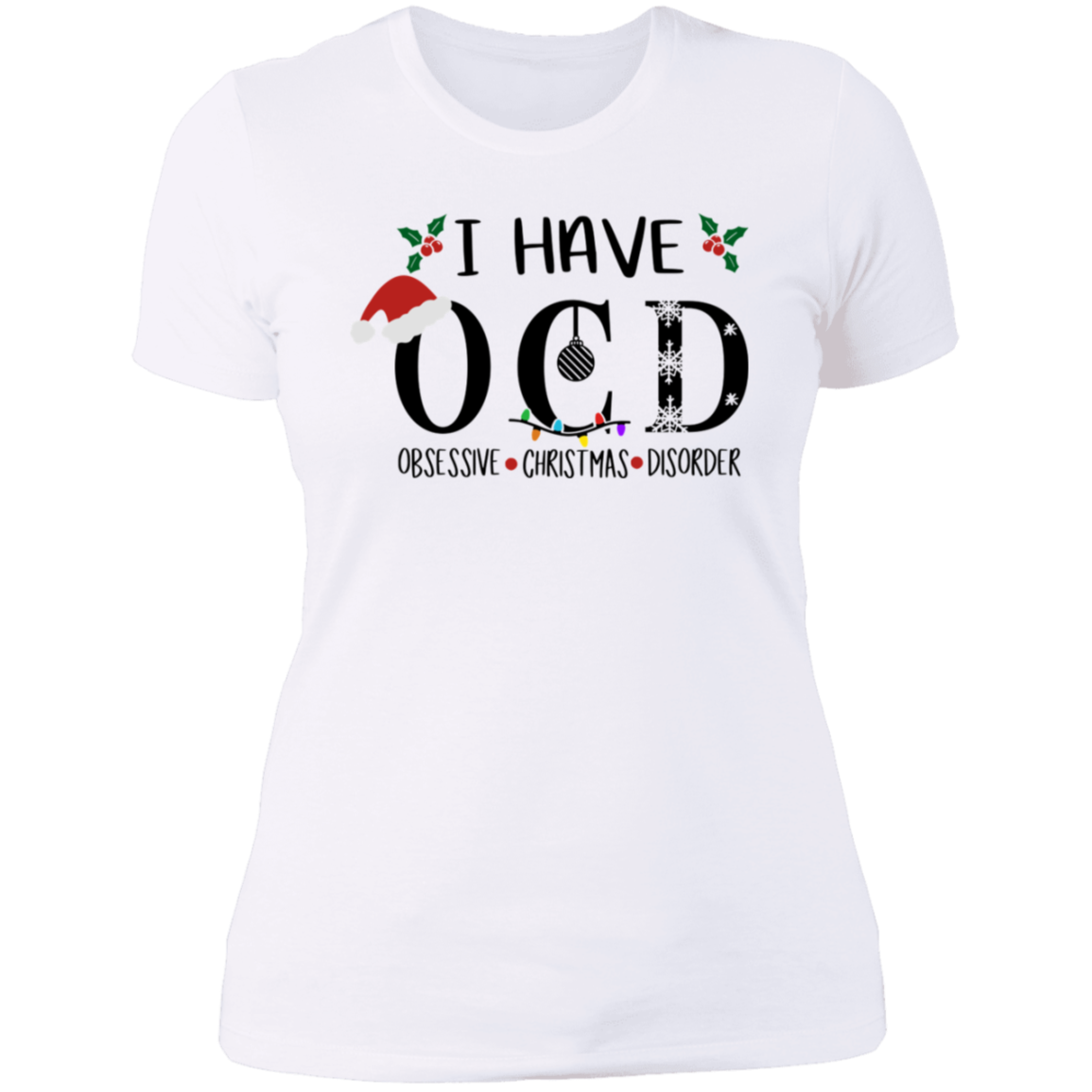 OCD Christmas Ladies' Boyfriend T-Shirt