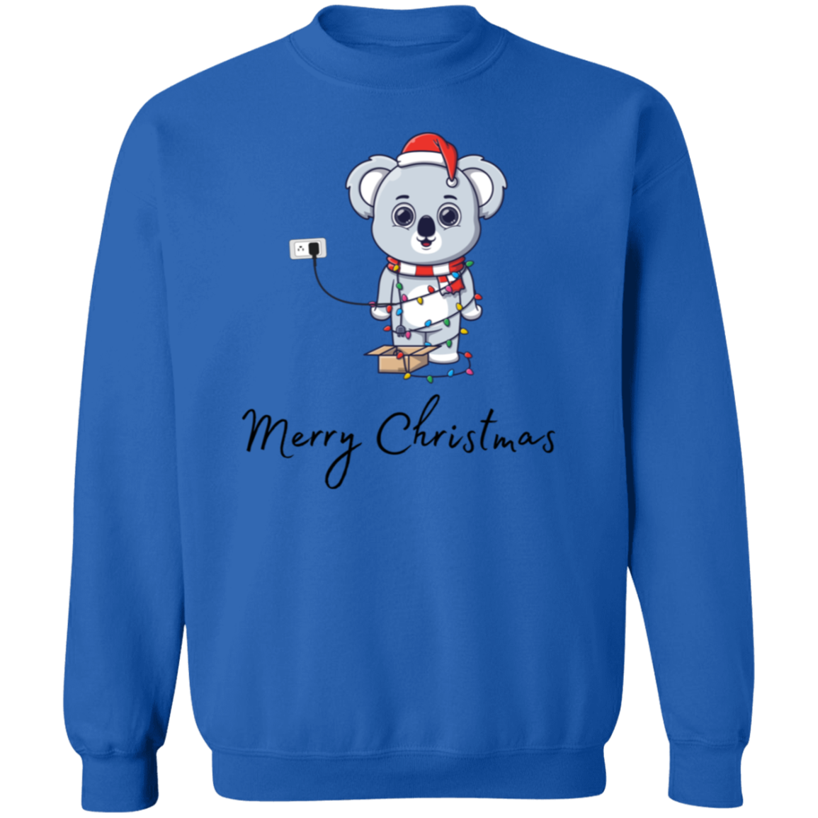 Plugged In Merry Christmas Bear Pullover Sweatshirt