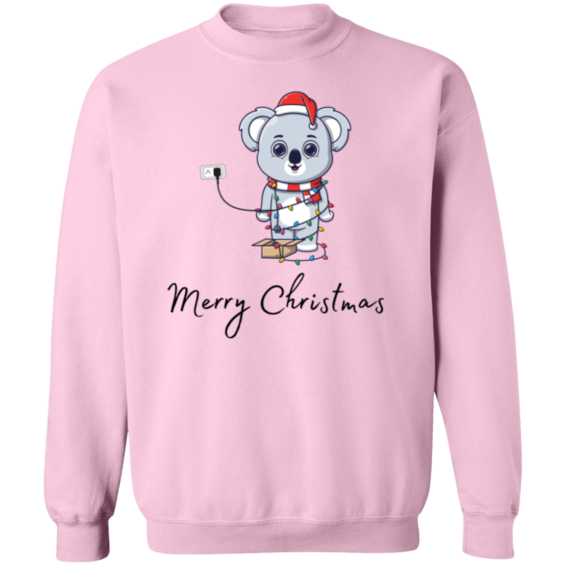 Plugged In Merry Christmas Bear Pullover Sweatshirt