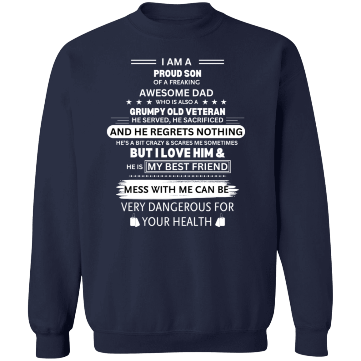 Proud Son of a Vet Pullover Sweatshirt