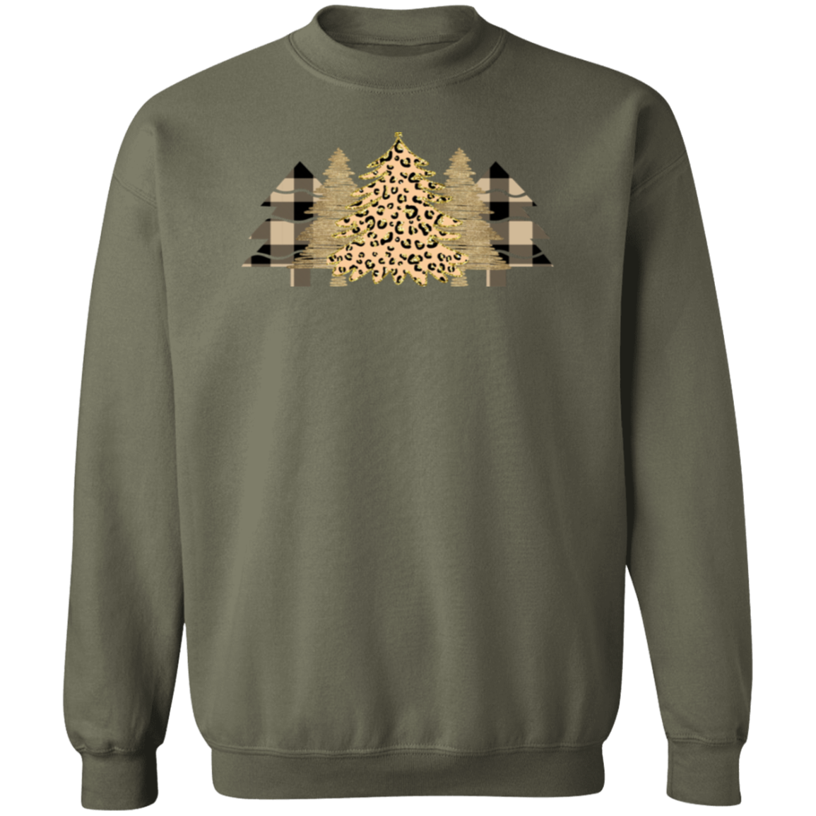 Plaid Christmas Tree Pullover Sweatshirt