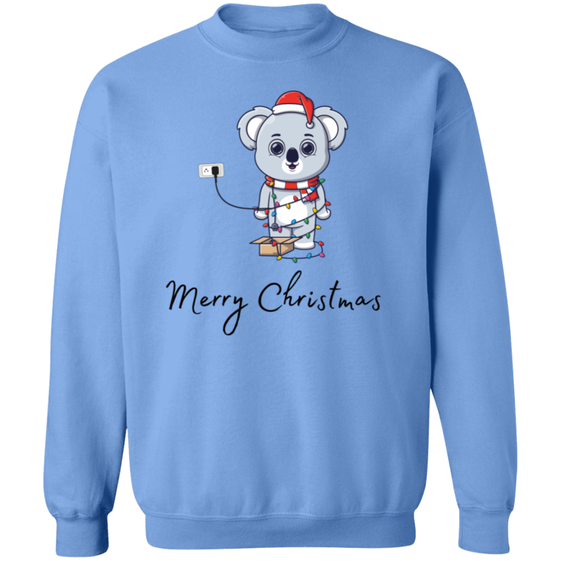 Plugged In Merry Christmas Bear Pullover Sweatshirt