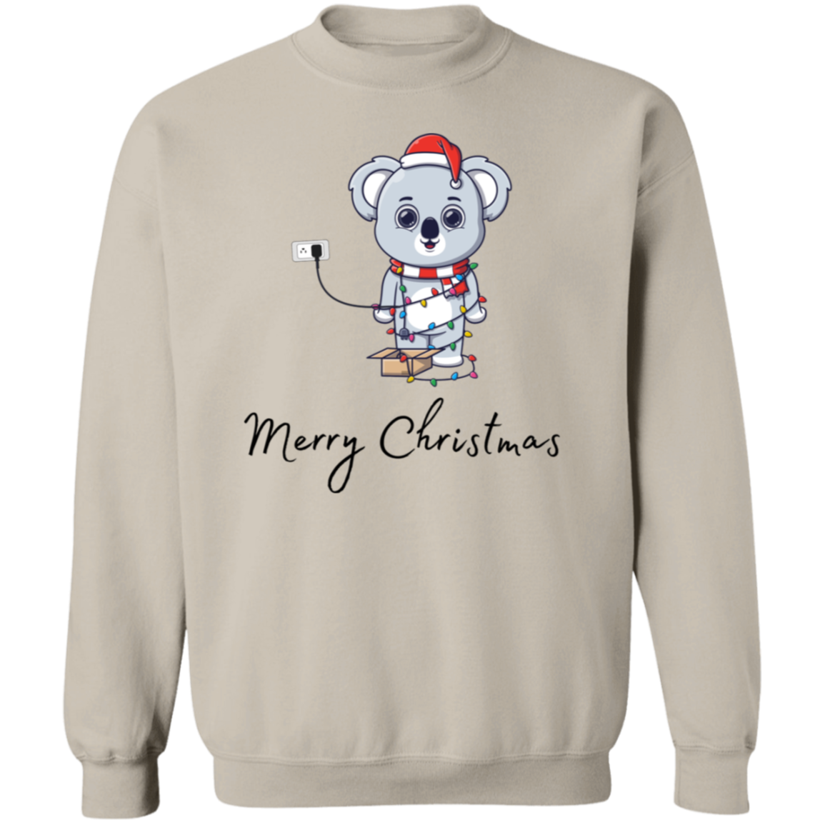 Plugged In Merry Christmas Bear Pullover Sweatshirt