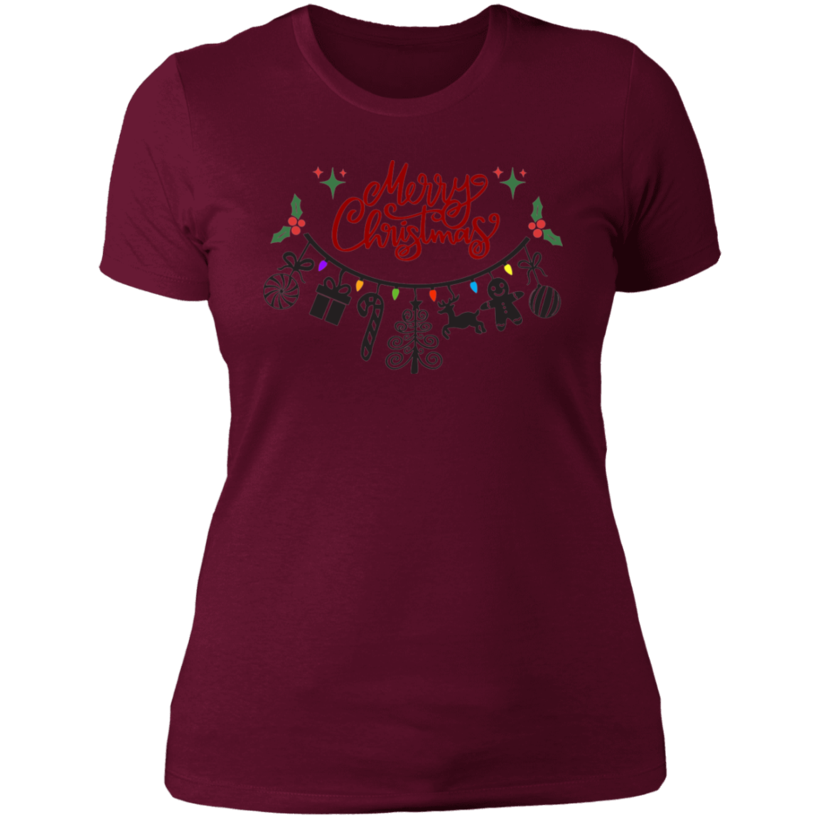 Merry Christmas Smile Ladies' Boyfriend T-Shirt