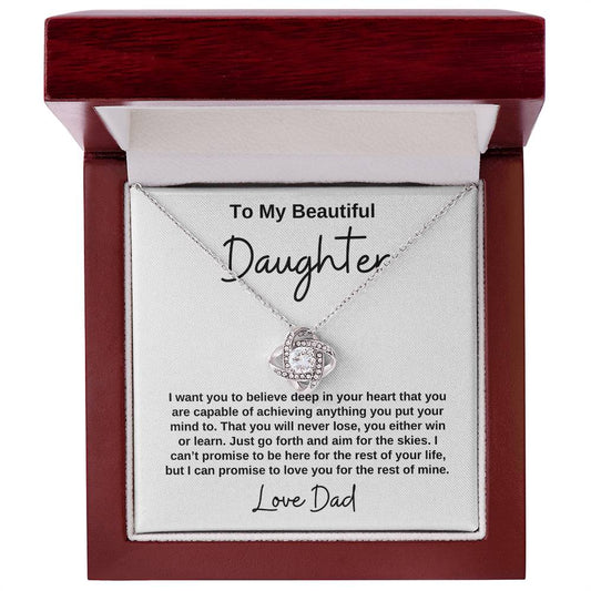 To My Beautiful Daughter | Believe in Your Heart (Love Knot Necklace)