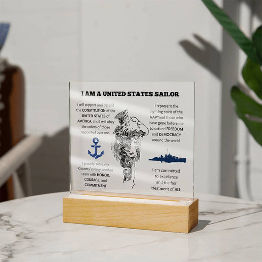 US Navy Creed Acrylic Square Plaque